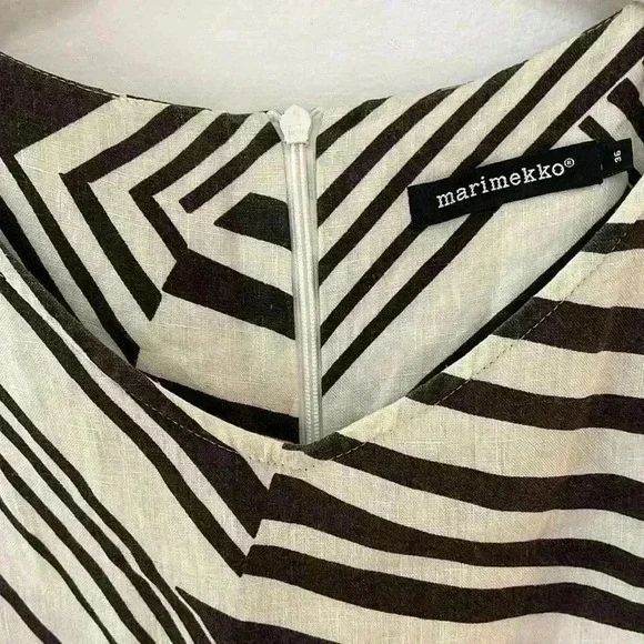 Marimekko Women’s Linen Dress Size 36 - Picture 5 of 11